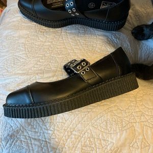 TUK Footwear black Mary Janes WITH grommet buckle